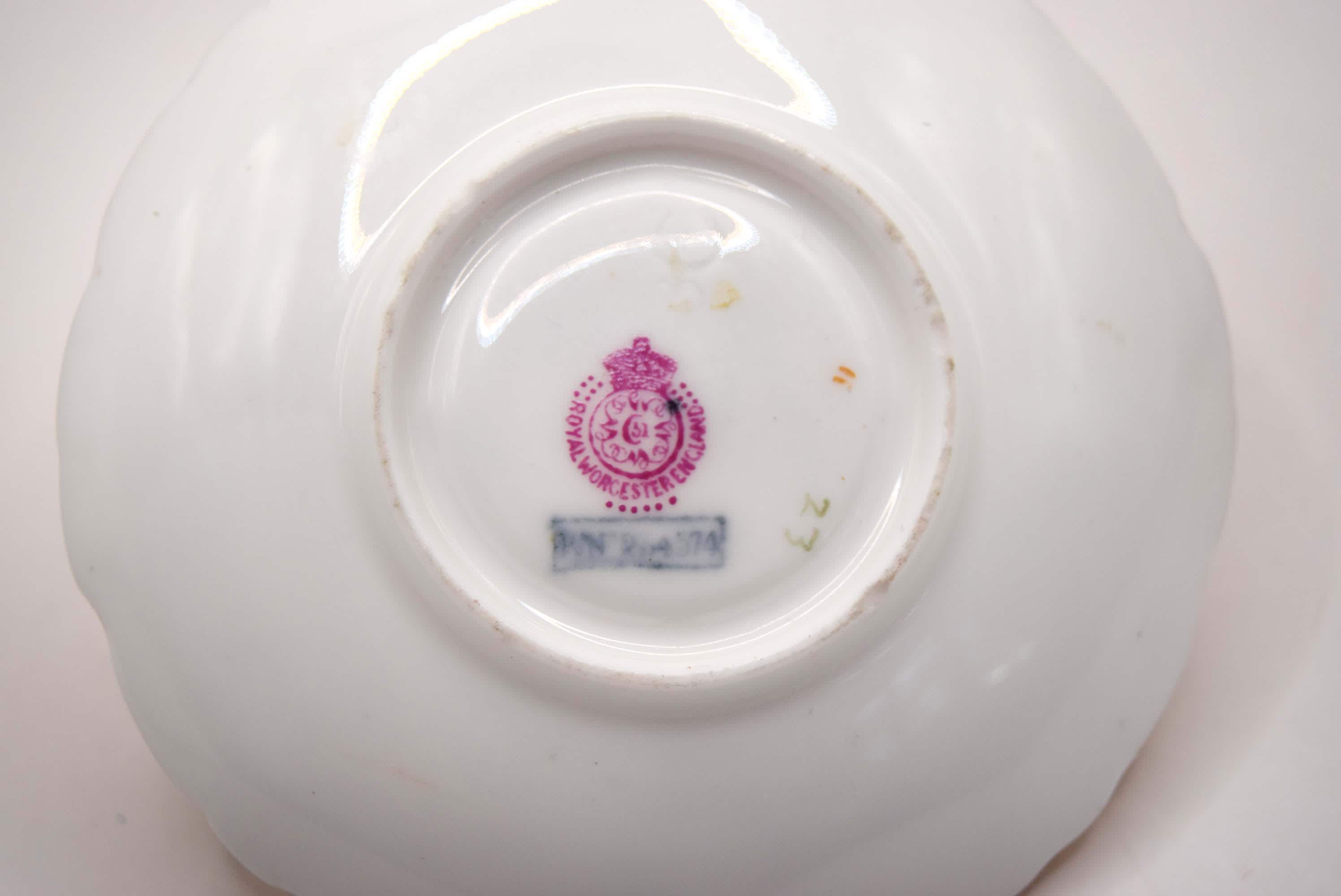 MINT 1901 Royal Worcester Miniature Teacup & Saucer - Blush Ivory -RN 234574