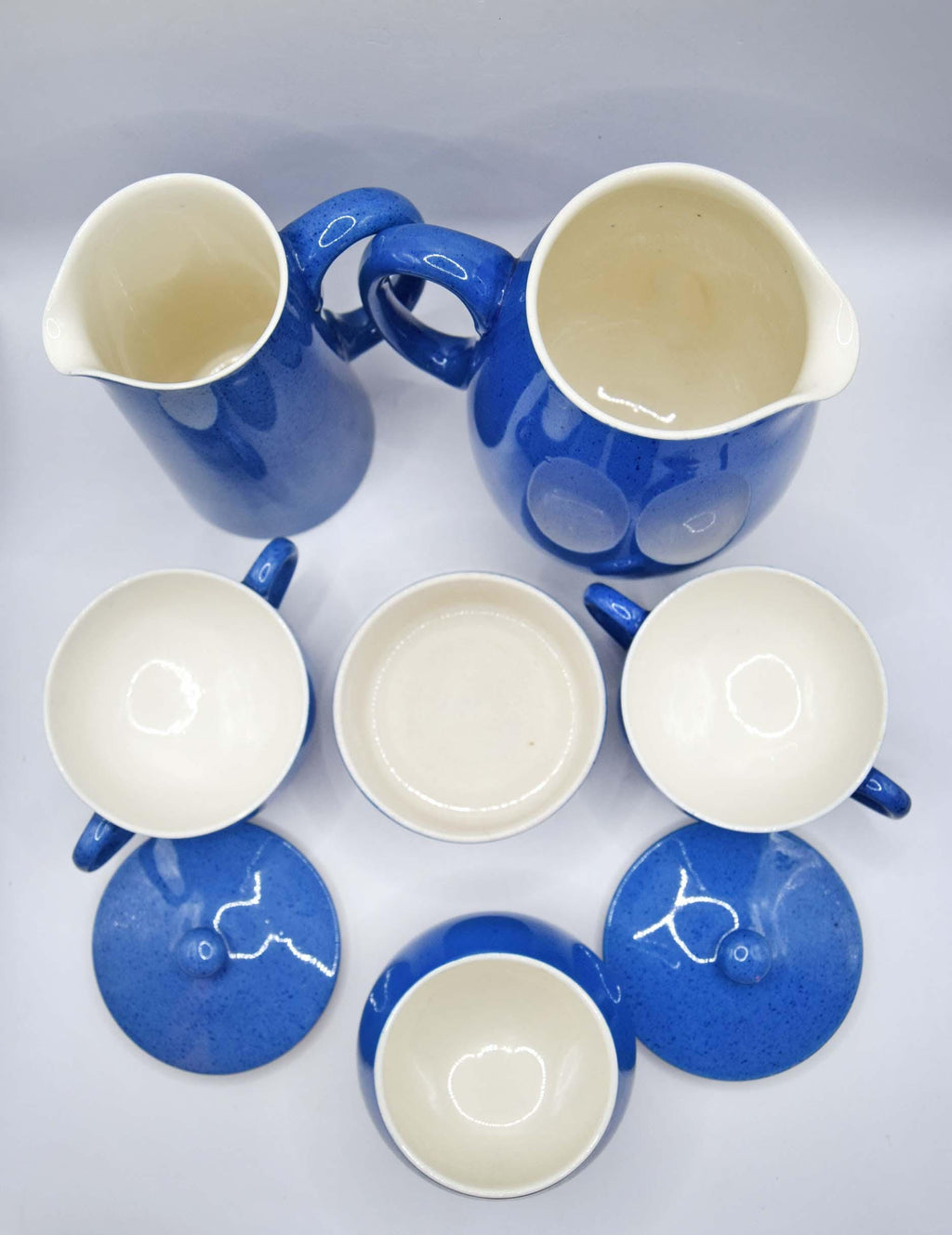 Moorcroft Liberty Blue Mottle Pitcher, Jug & Bowls - Art Deco 1935