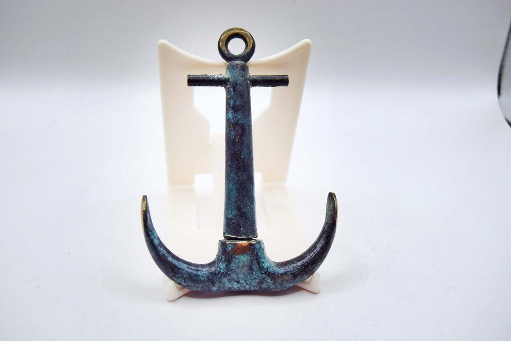 Antique Iron Anchor Corkscrew with Shield. Original patina. c1940s