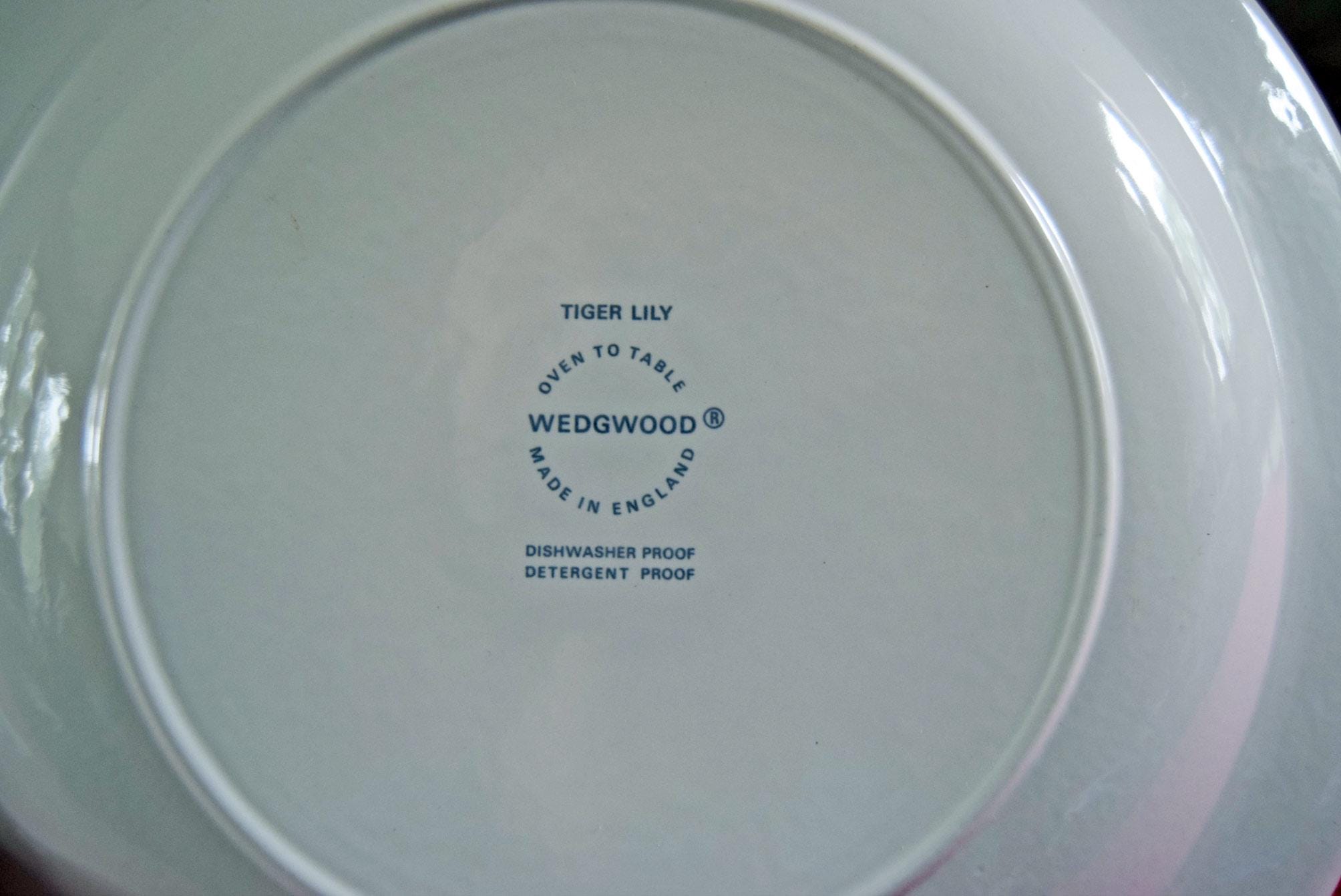 4 x  Wedgwood  Tiger Lily  O.T.T.  Dinner Plates - 91300G  discontinued pattern.  c1970s