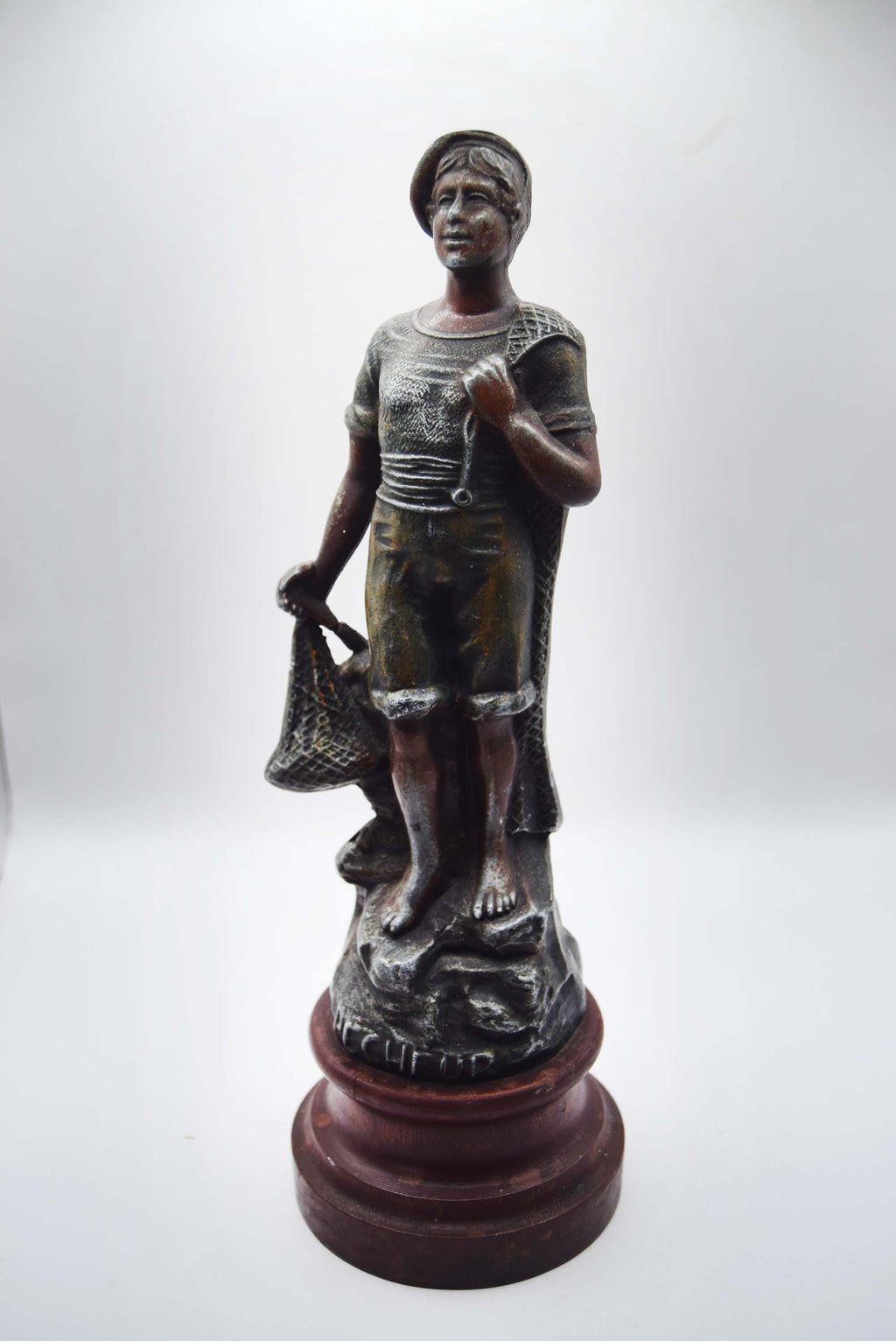 Late 19thC 'Pecheur' French Spelter Figurine - Fisherman - Height 11.5"