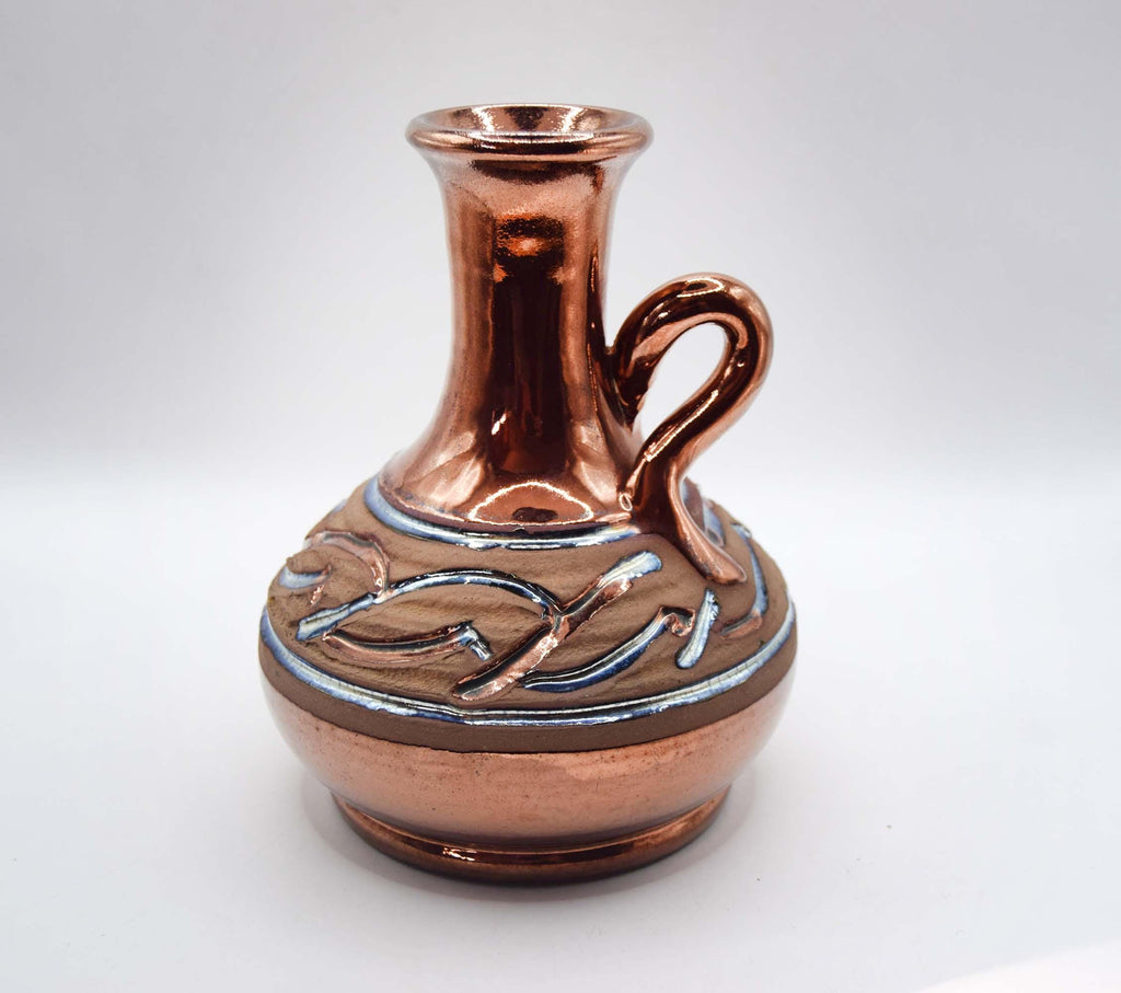 Vintage Mejias Polonio Spanish Studio Pottery Copper Lustre Jug - 16cms