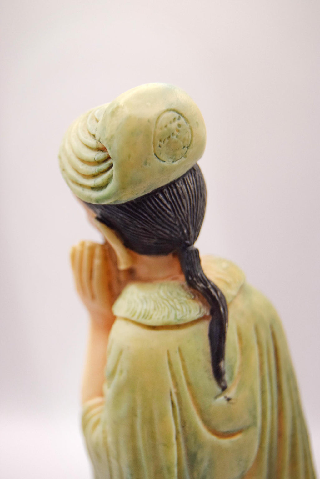 Vintage Chinese fisherman figurine c1970s