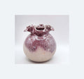 Frilled Vase by Ned Heywood ~ Studio Pottery Chepstow, Pink and Natural 1985