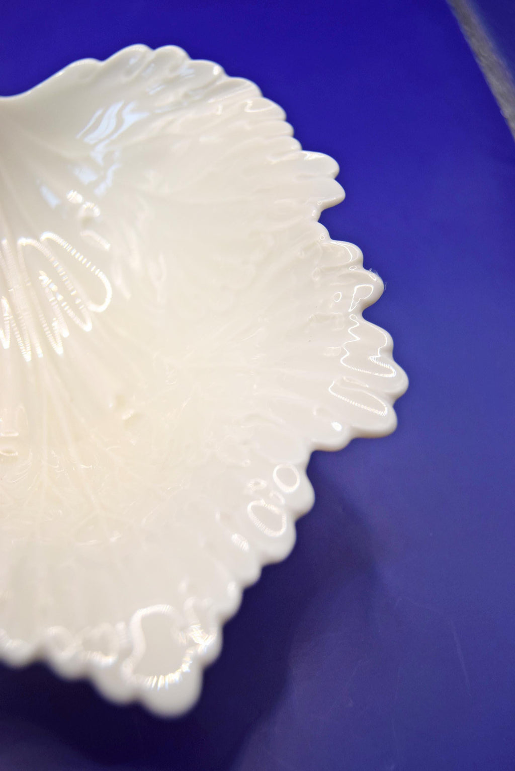 Vintage Lenox Double Leaf Sweet/Nut/Trinket Dish with Handle | Ivory Porcelain