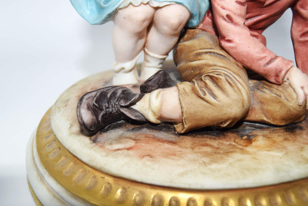 Vintage Capodimonte By Bruno Merli Porcelain - Italian Figurine - Boy With Girl 1950