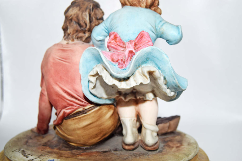 Vintage Capodimonte By Bruno Merli Porcelain - Italian Figurine - Boy With Girl 1950