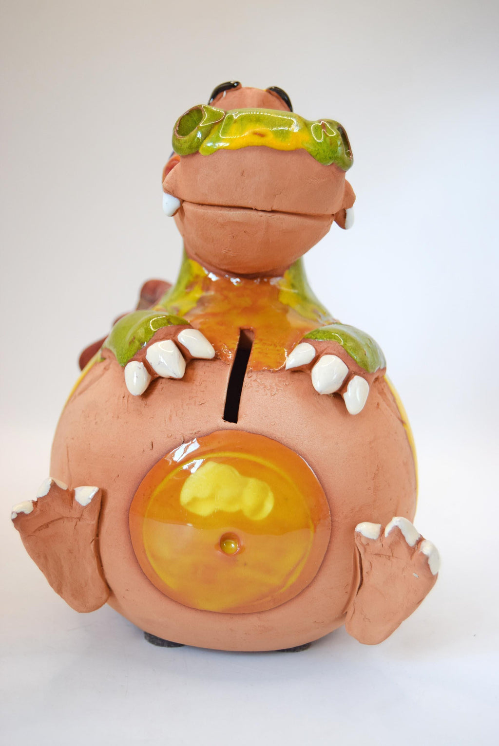 Dragon Piggy Bank: Whimsical Kids Decor - Midene Art Studio - Handmade Clay Pottery