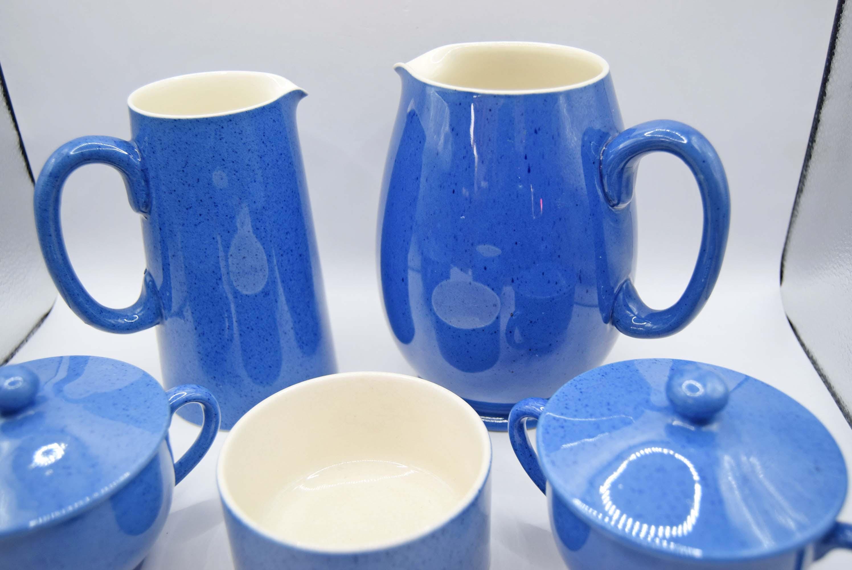 Moorcroft Liberty Blue Mottle Pitcher, Jug & Bowls - Art Deco 1935