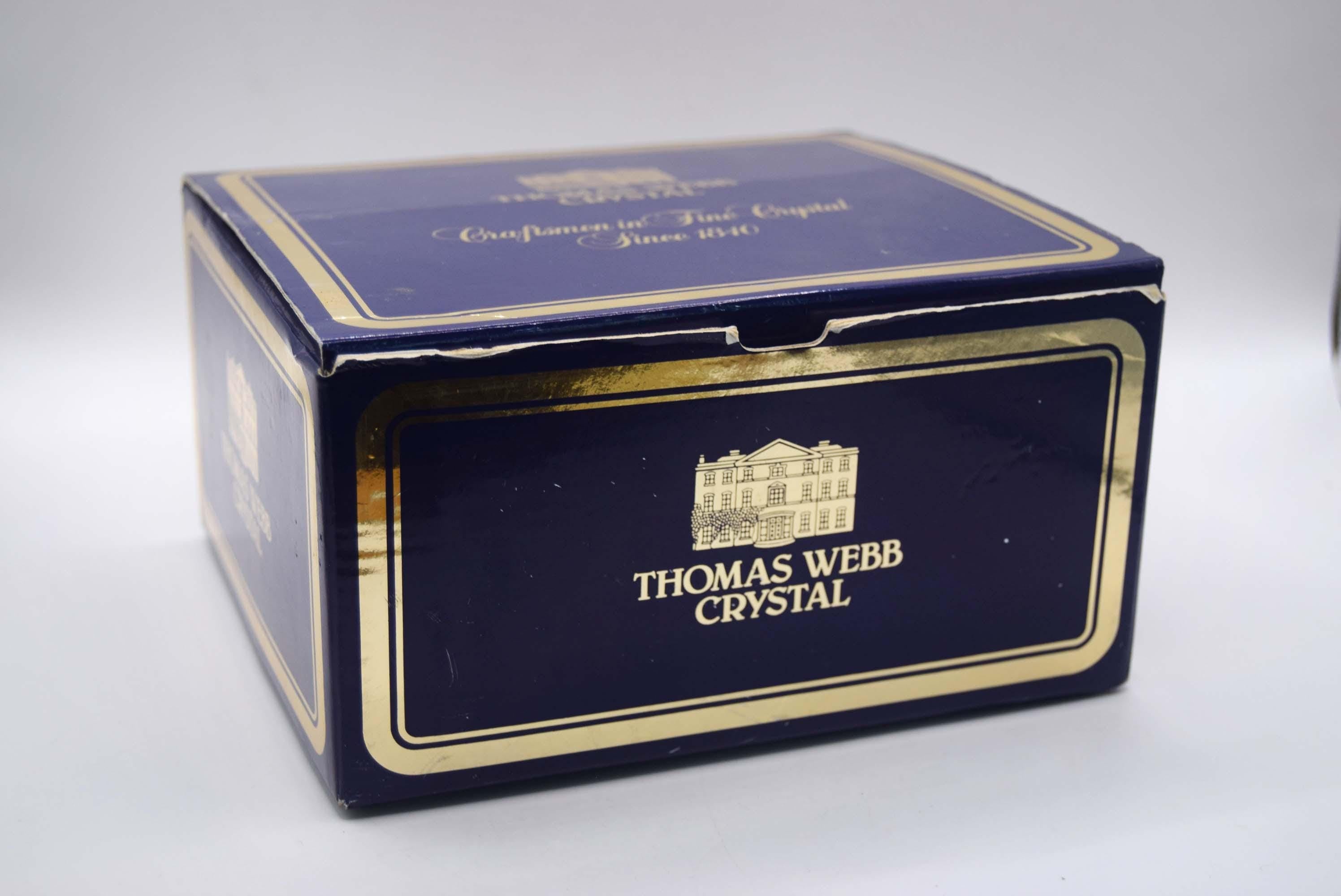 Vintage Thomas Webb Cut Crystal Perfume Atomizer - Original Box - Stourbridge, England.