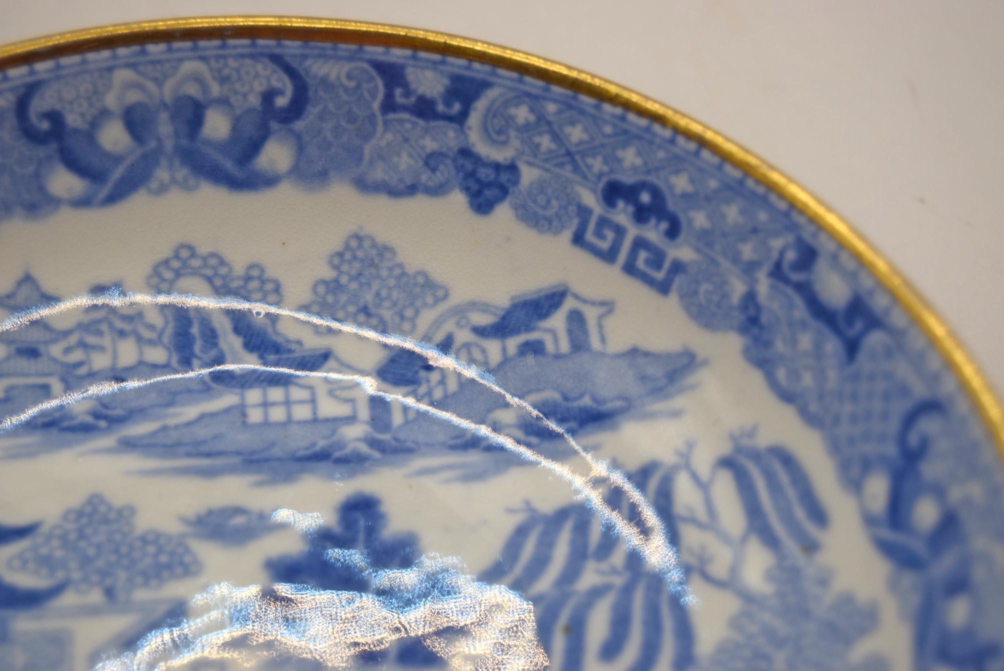 Antique Miles Mason English Porcelain Brosley Pattern Tea Bowl & Saucer 1810