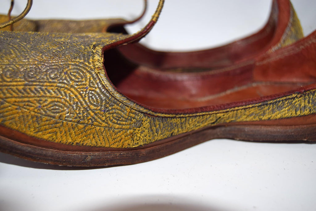 Antique Leather Mughal Raj Ottoman Moorish Shoes |Salma Sitari c1880s | Handsewn
