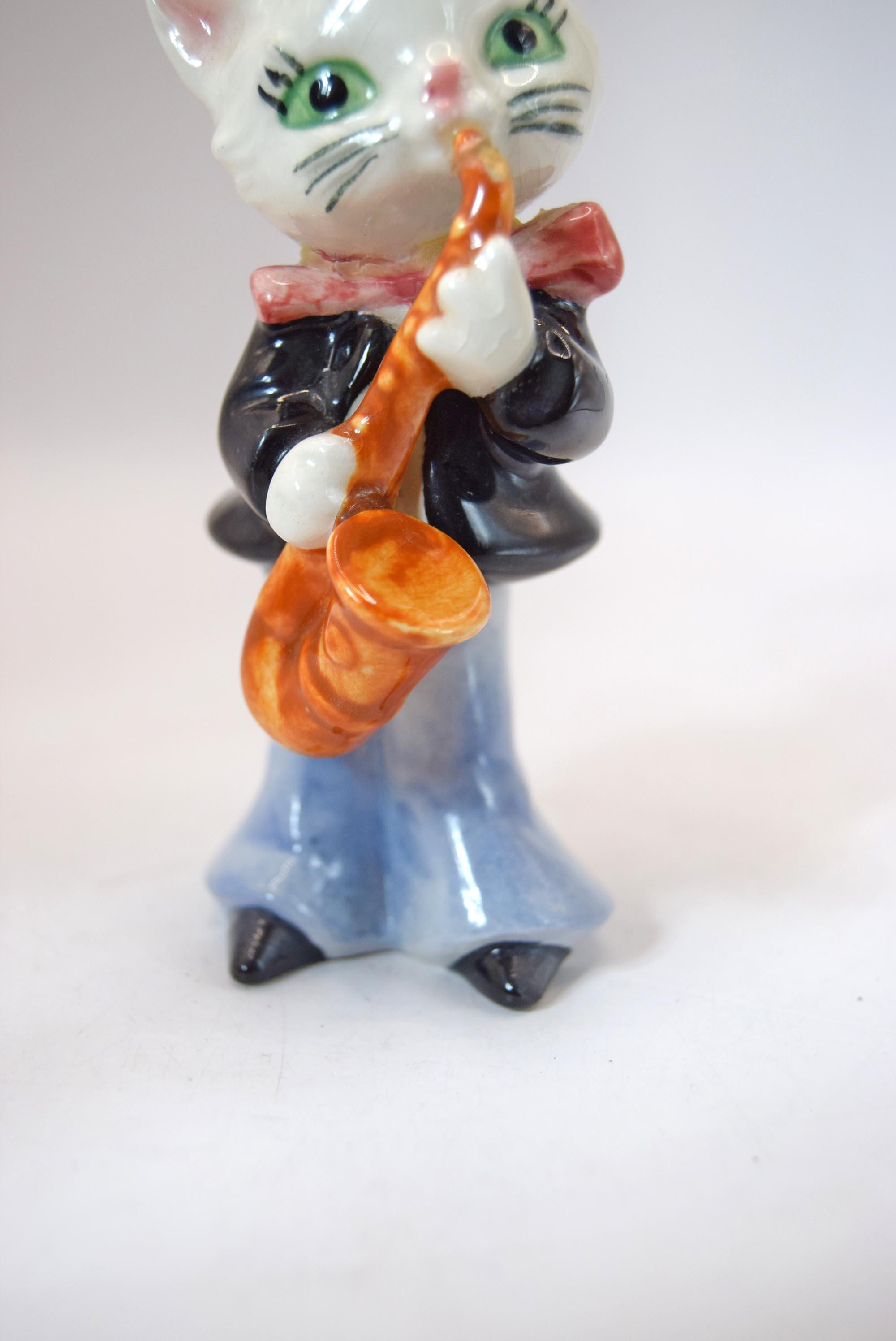 RARE FIND | Goebel Humorous Cats | Cat with saxaphone | Albert Staehle 1960s