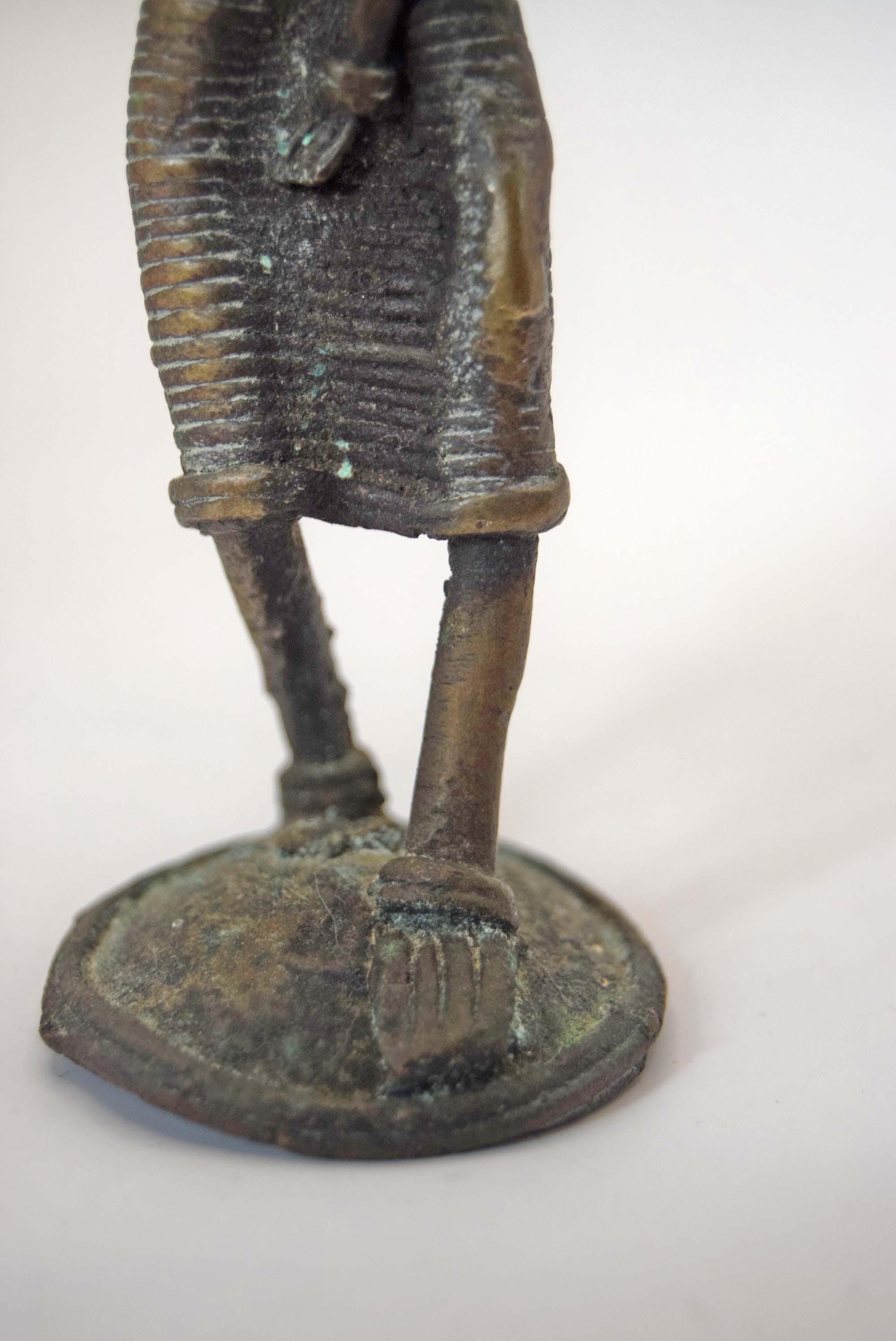 Dhokra Bronze Mother & Child Statue | Bastar Tribal Art