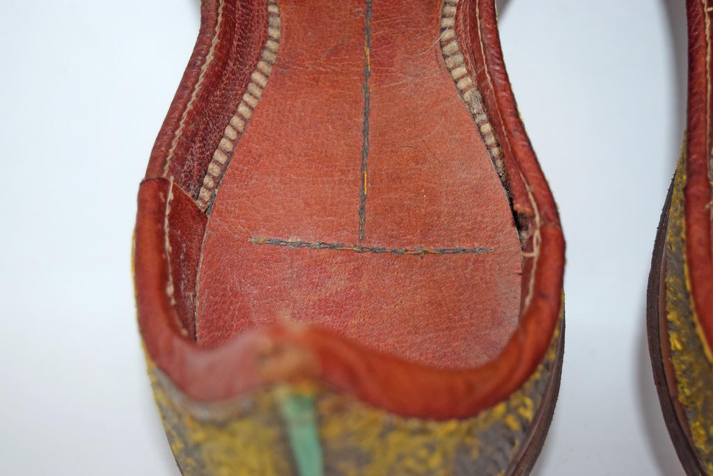 Antique Leather Mughal Raj Ottoman Moorish Shoes |Salma Sitari c1880s | Handsewn