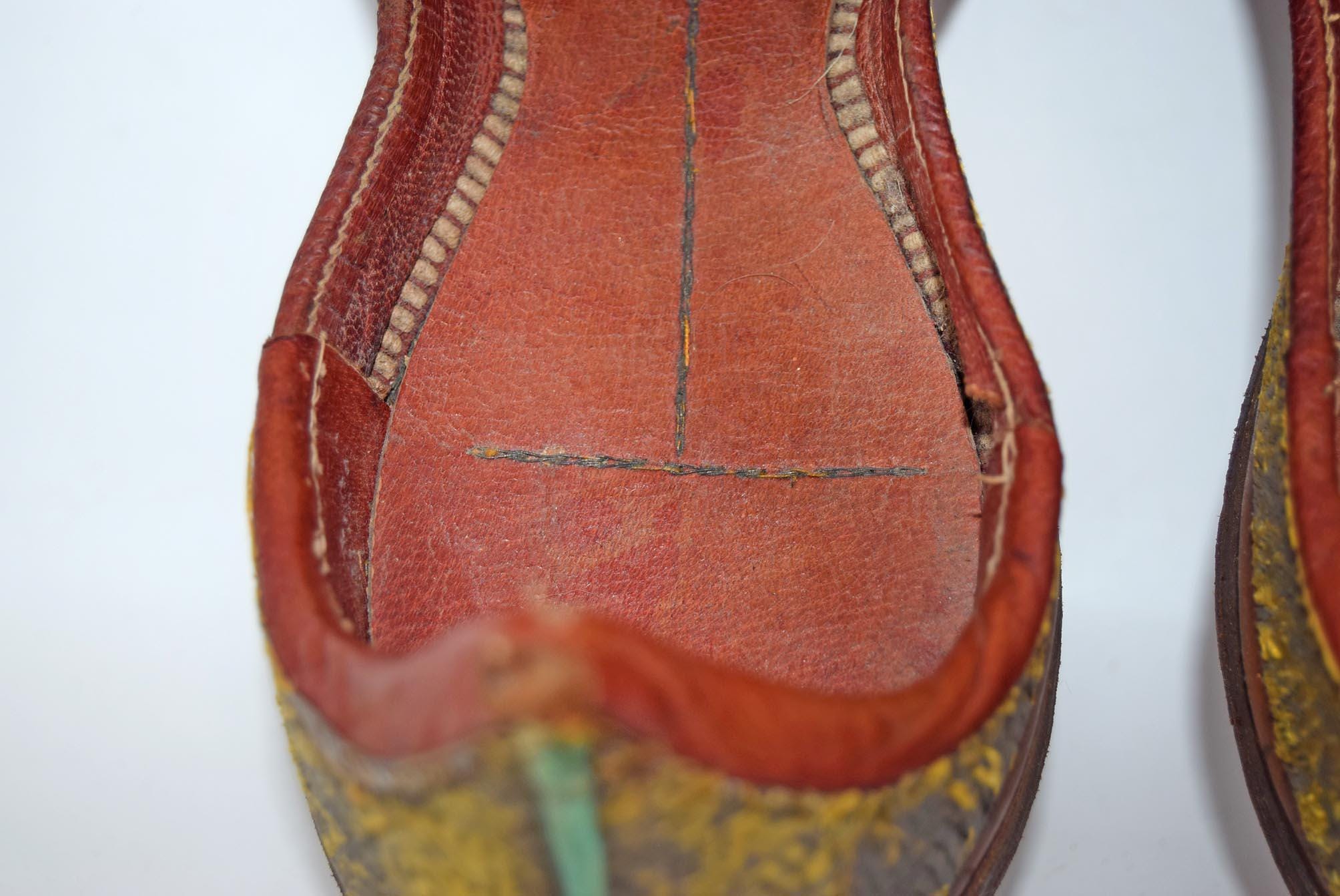 Antique Leather Mughal Raj Ottoman Moorish Shoes |Salma Sitari c1880s | Handsewn