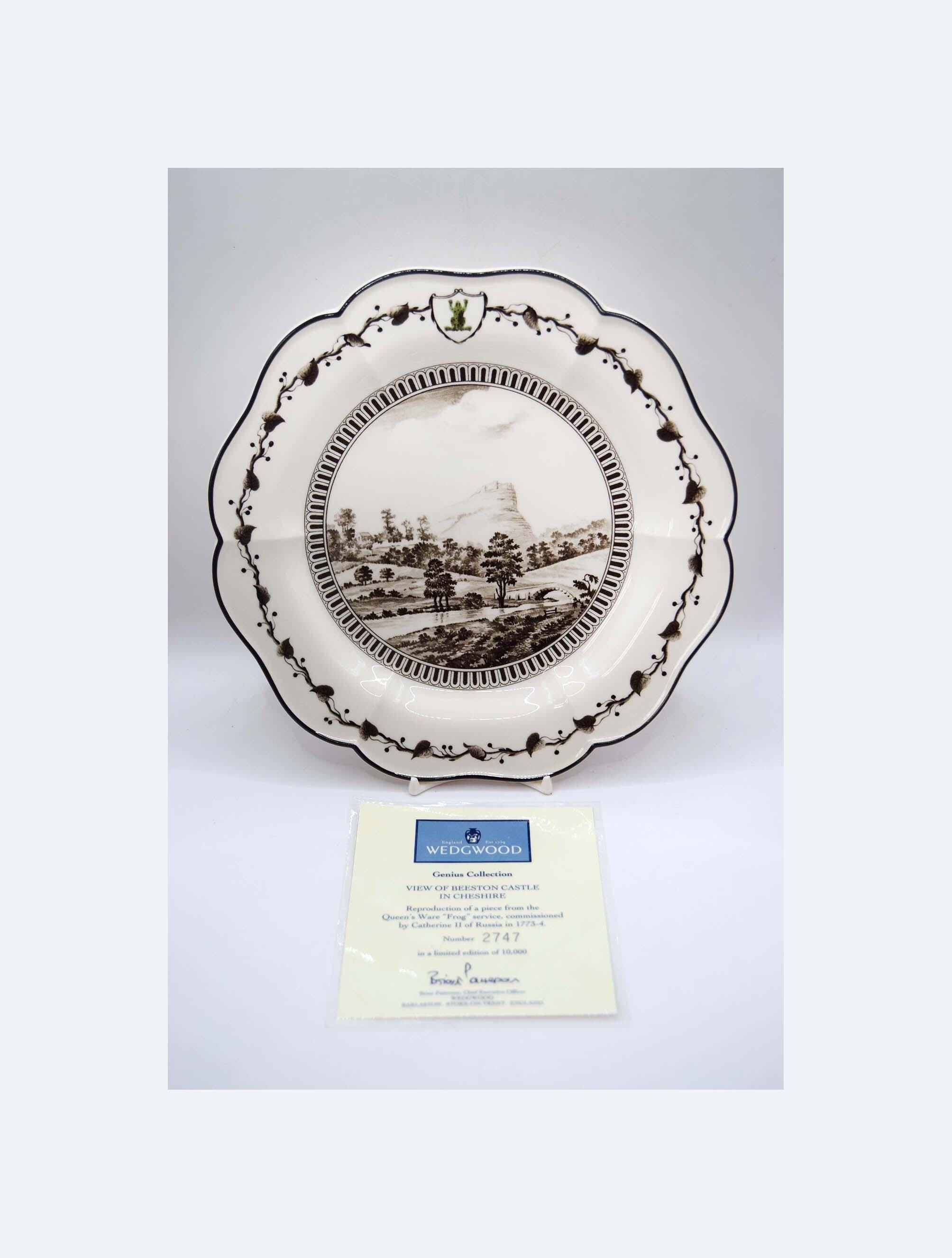 Rare Wedgwood Genius Collection "Frog" Service Plate - Beeston Castle 9"