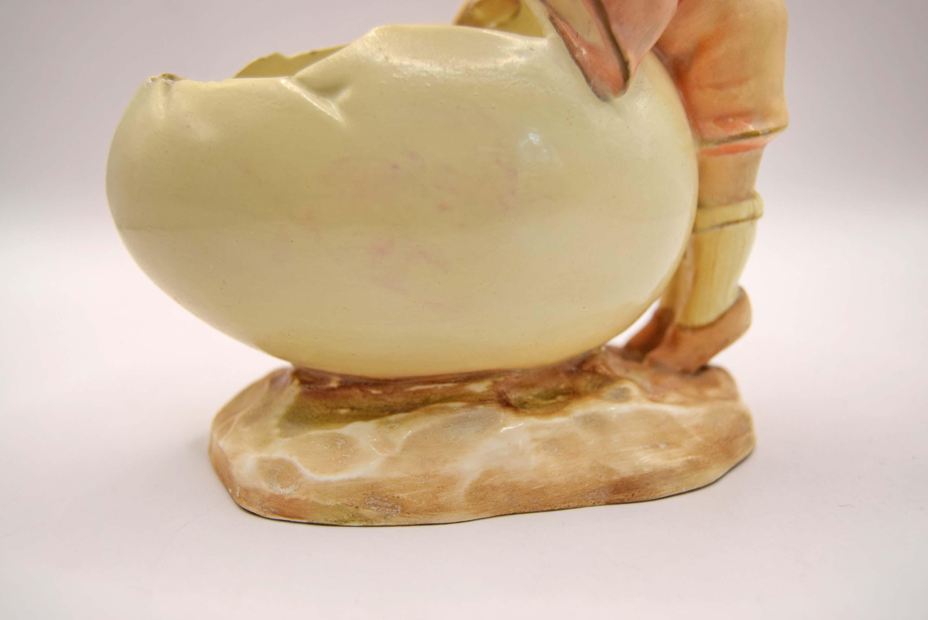 Antique GebrÃ¼der Heubach Boy with Egg Planter - German Bisque Porcelain c. 1900