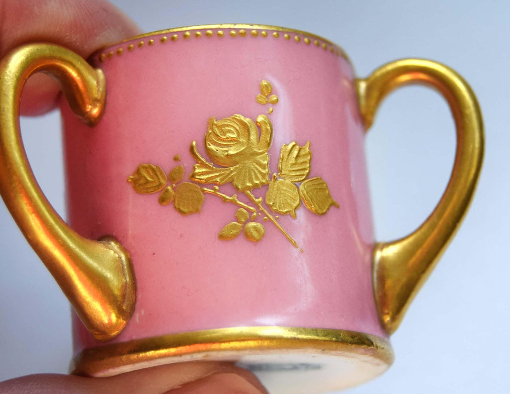 VERY RARE 24K Gold Royal Doulton Miniature Tyg - Robert Allen Studio RA 3402 - c1902
