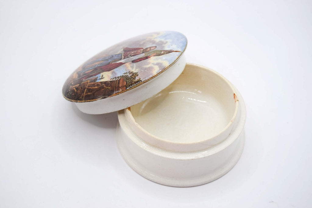 Antique Victorian Prattware Pot and Lid â€“ Giuseppe Garibaldi â€“ F. R. Pratt & Co. Fenton â€“ c1864
