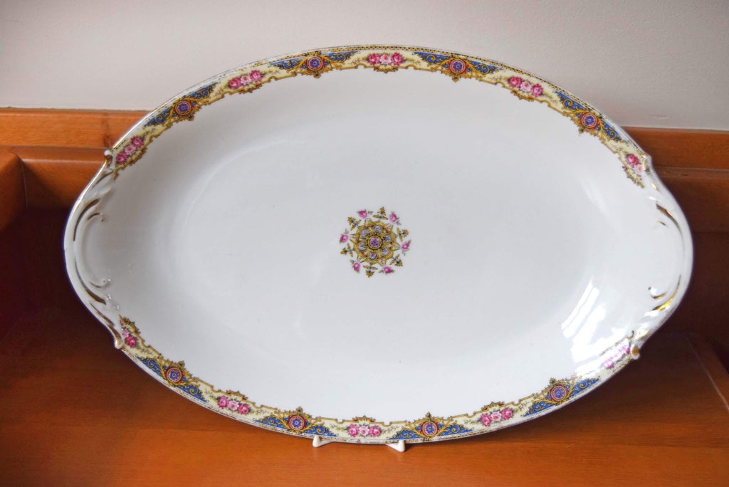 Antique 16" Limoges F. Legrand & Cie France Porcelain Oval Platter - Circa 1924