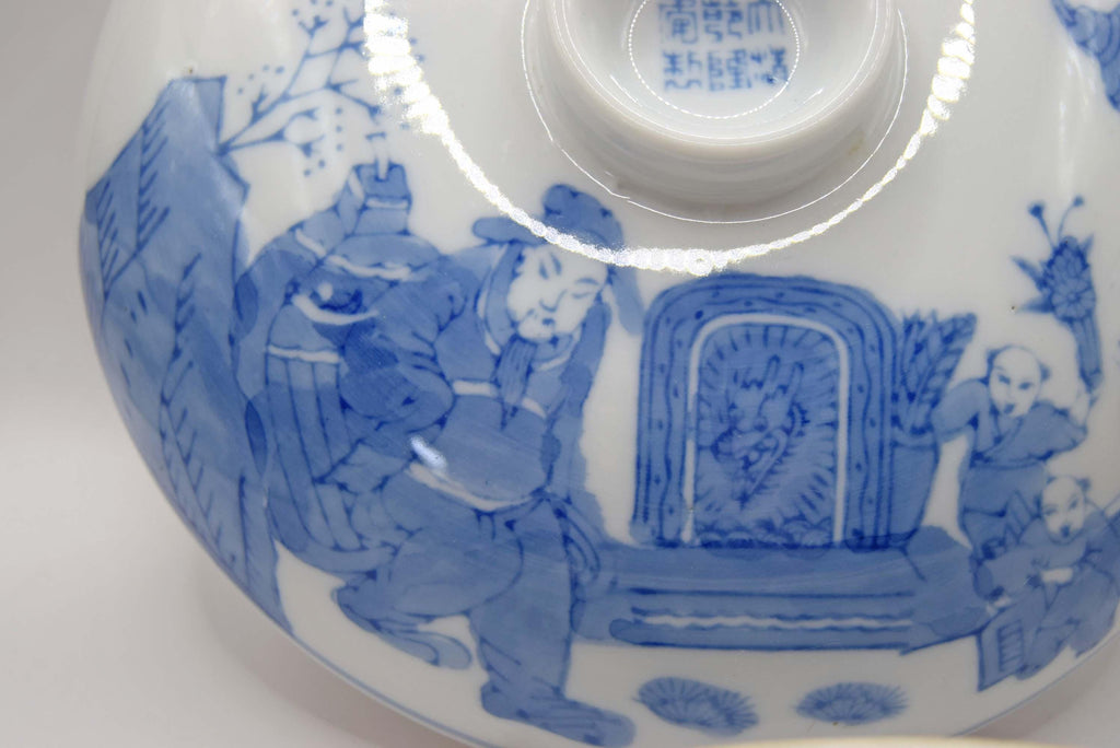 Rare Antique Chinese Blue & White Divided Lidded Serving Dish. Early 1900s