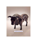 Rare Large Vintage Black Bull Sculpture Figurine | Black gloss finish c1970s Displayed under glass.