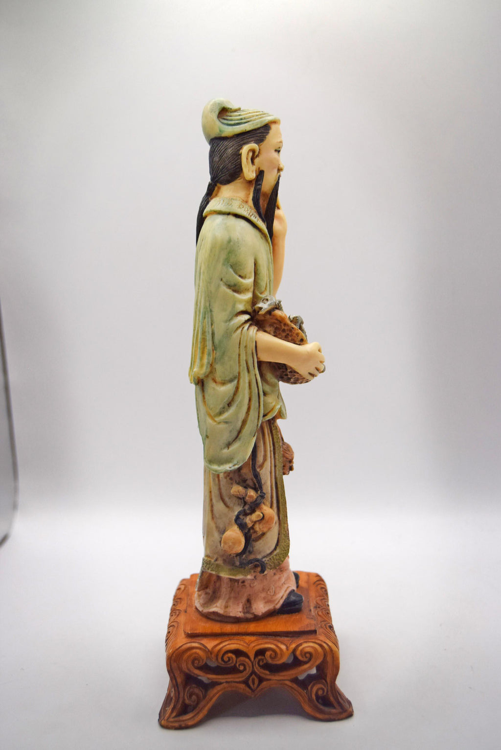Vintage Chinese fisherman figurine c1970s