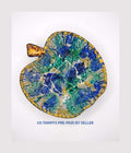 Vintage Italian Art Glass Apple Trinket Dish: Blue & Green Studio Glass