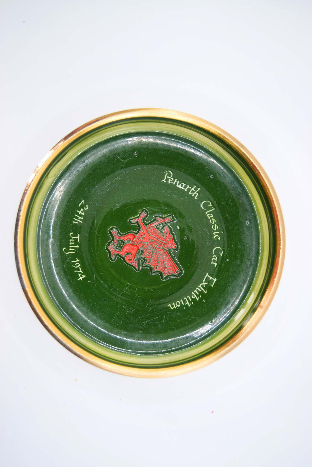 Vintage Rumney Pottery Commemorative Dish - 1974 Penarth Classic Car Exhibition - Welsh Pottery