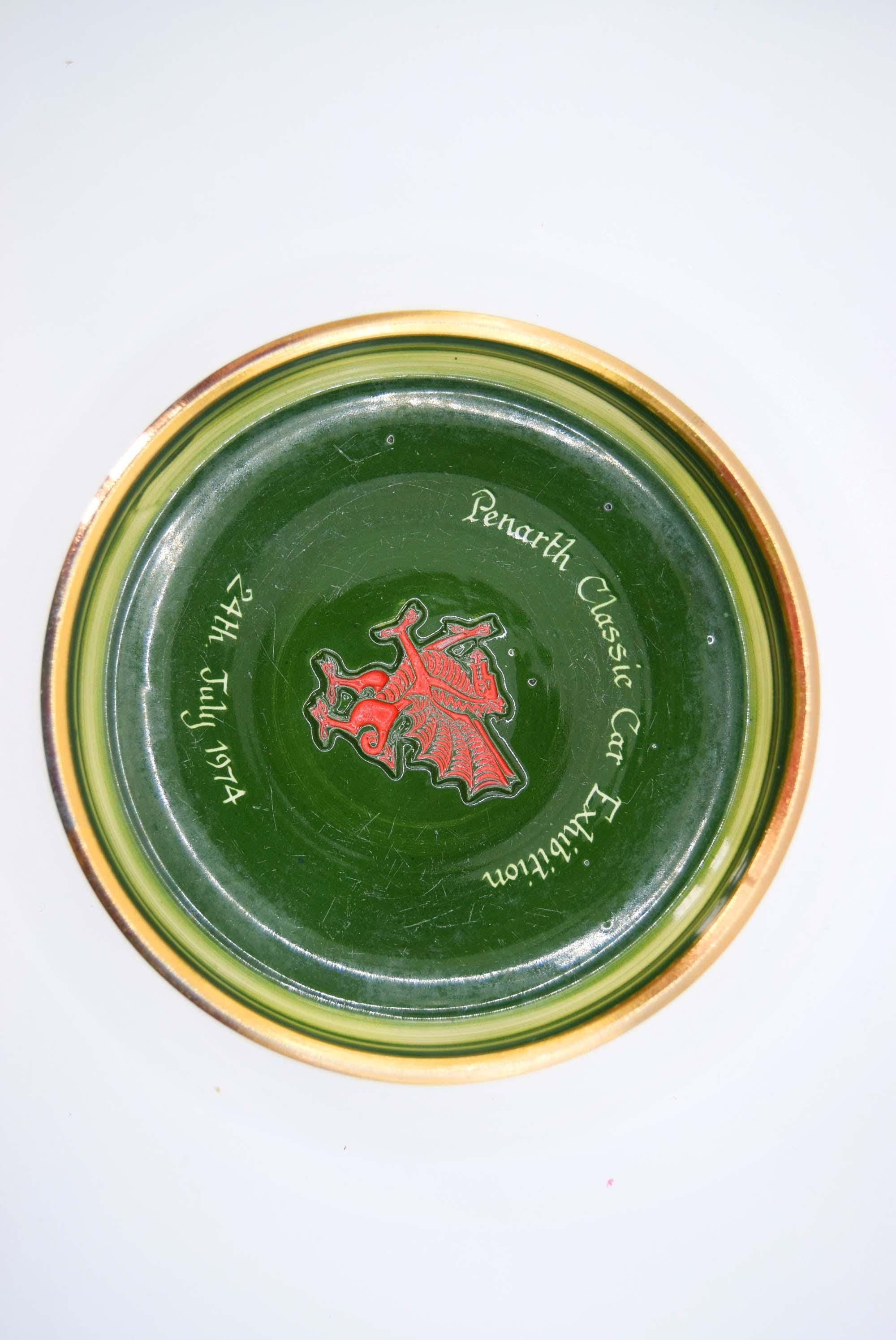 Vintage Rumney Pottery Commemorative Dish - 1974 Penarth Classic Car Exhibition - Welsh Pottery