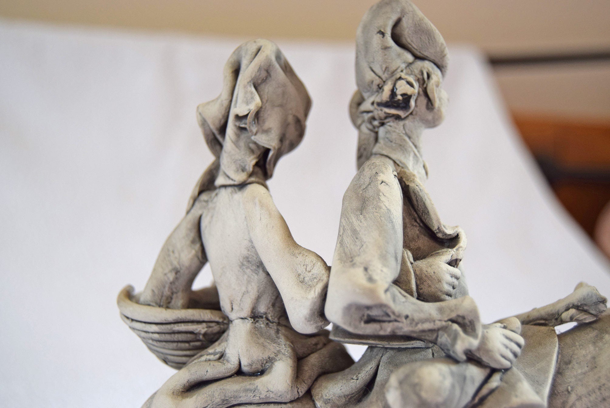 RARE Vintage Ceramiche Stelio Mola Cagliari Couple on a Donkey