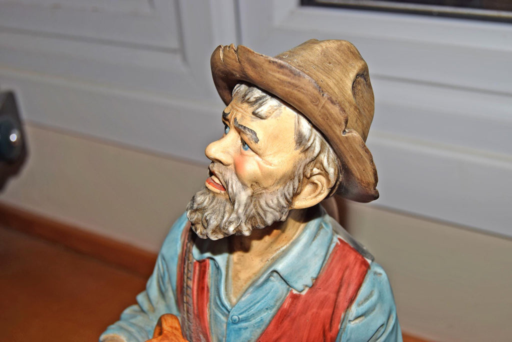 RARE Large bisque figurine of Old Man Pedlar Wine Seller by Ardalt Lenwile