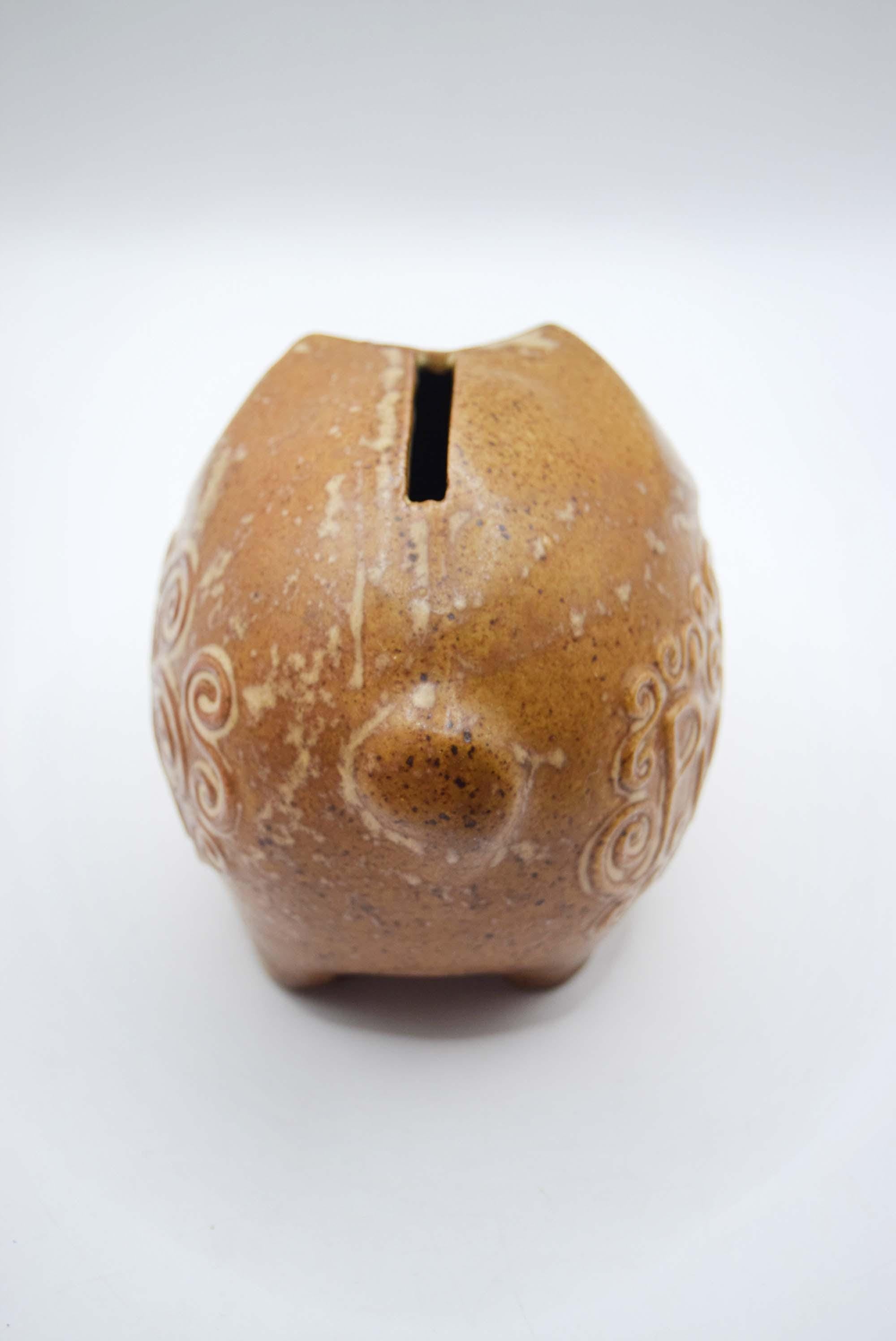 Stoneware Piggy Bank R Moss Ltd 1923 Antique Handmade