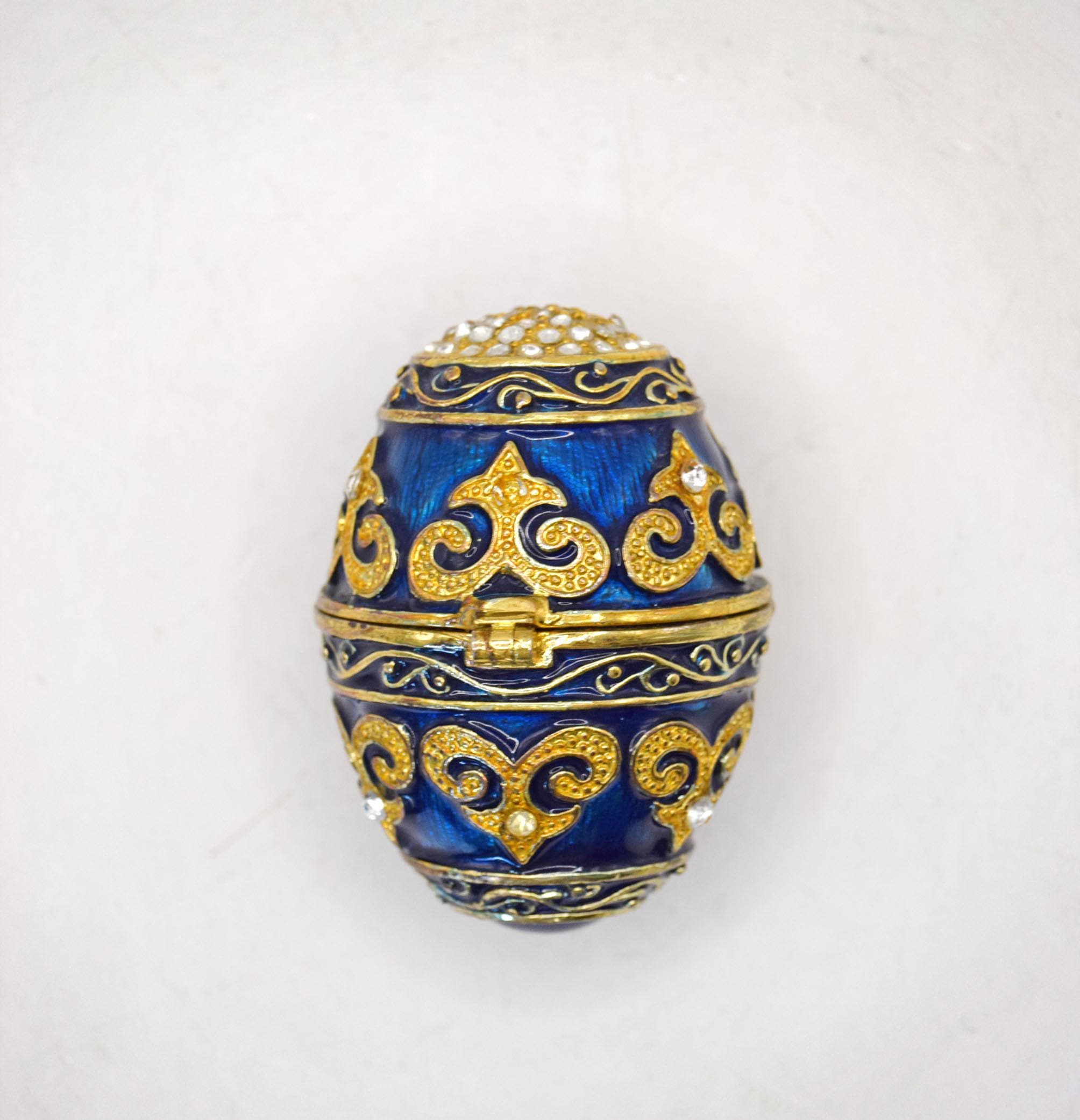 Vintage Enamelled Faberge Style Jewelled Egg Pot. Galaxy from the Atlas Collection