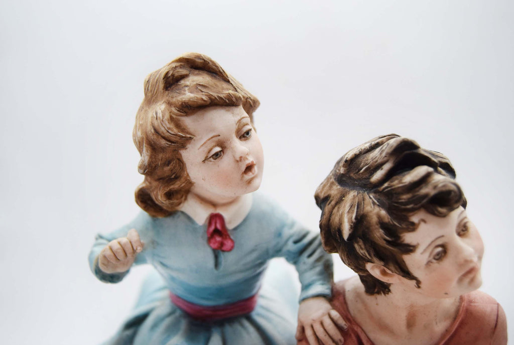 Vintage Capodimonte By Bruno Merli Porcelain - Italian Figurine - Boy With Girl 1950