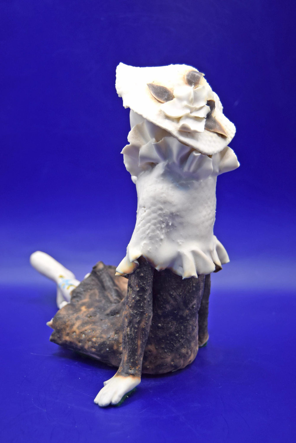 Rare Porcelain Sitting Woman Figurine by Gillian Still c1950s Height 22cms