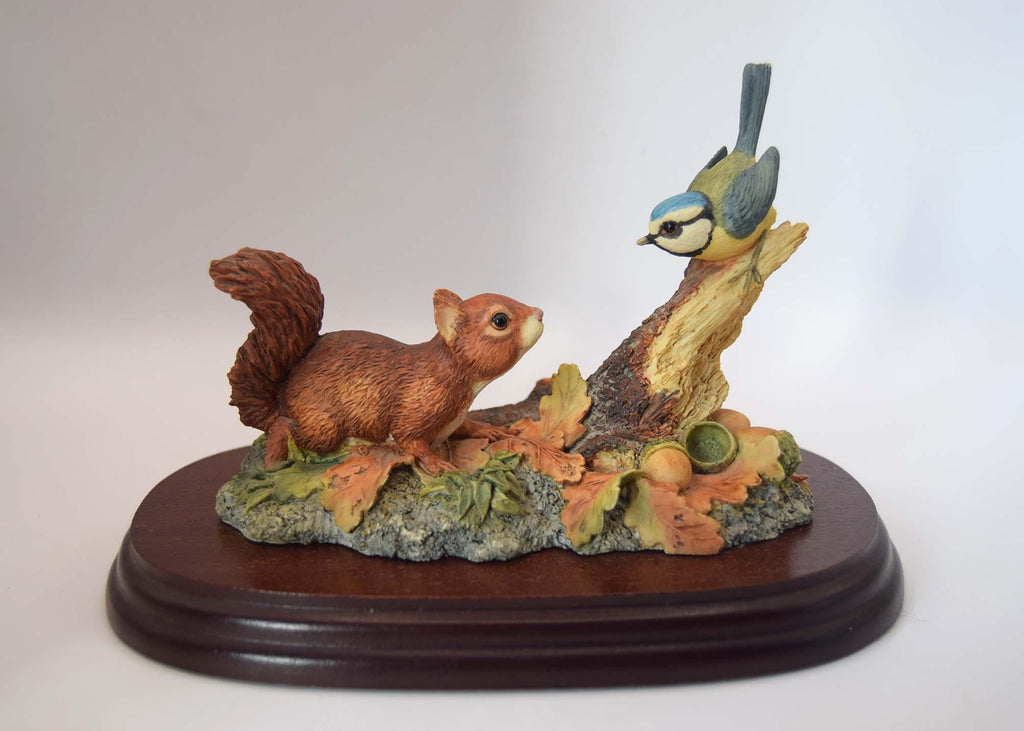 Border Fine Arts Figurine Baby Squirrel and Baby Blue Tit | 1991 | Mint Condition |