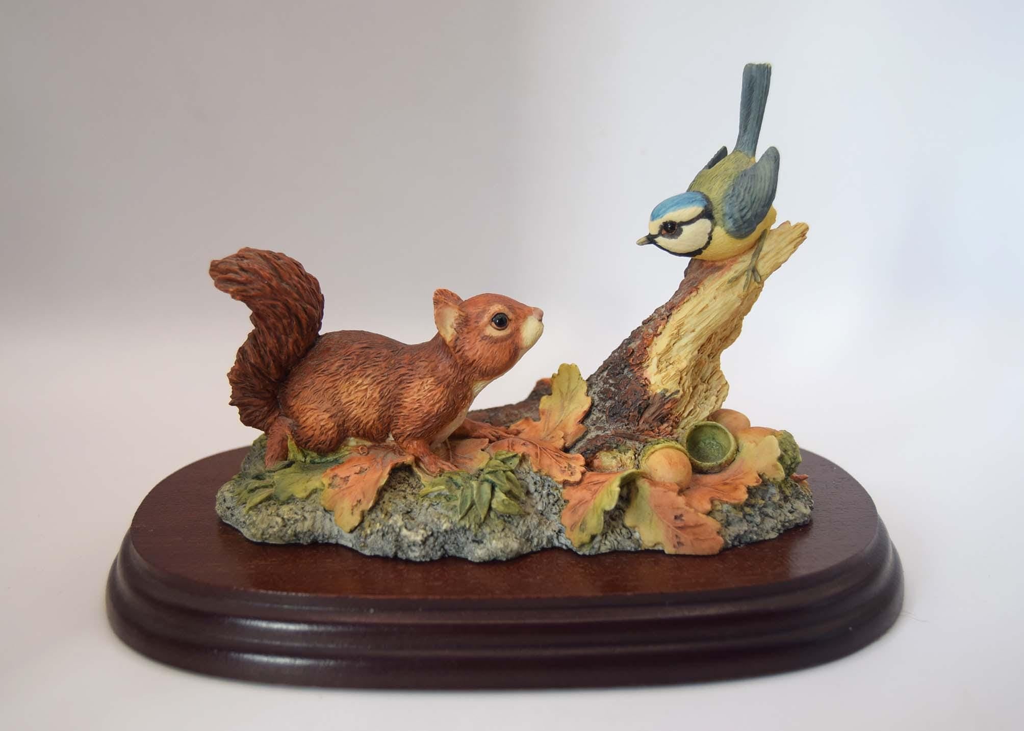 Border Fine Arts Figurine Baby Squirrel and Baby Blue Tit | 1991 | Mint Condition |