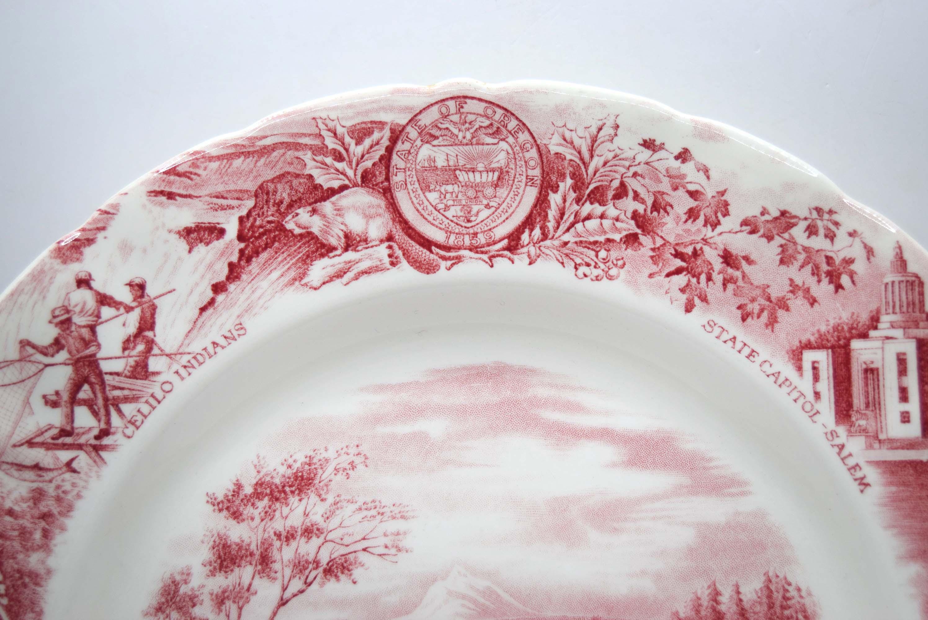 Vintage Johnson Bros., England 'The Oregon Plate' by Meier & Frank 10.75"