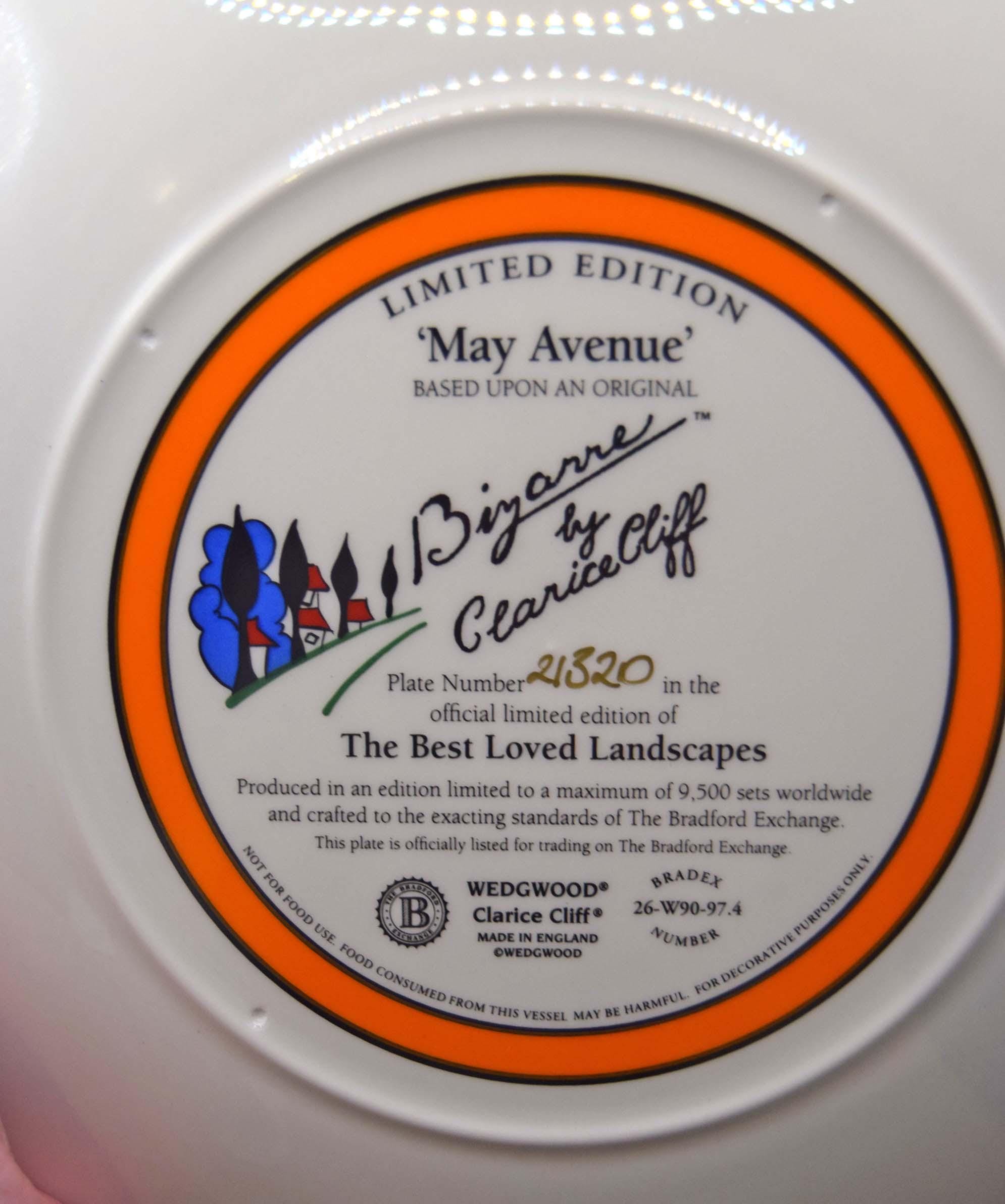 Clarice Cliff 'May Avenue' 10" Decorative Plate. Wedgwood Limited Edition. Art Deco