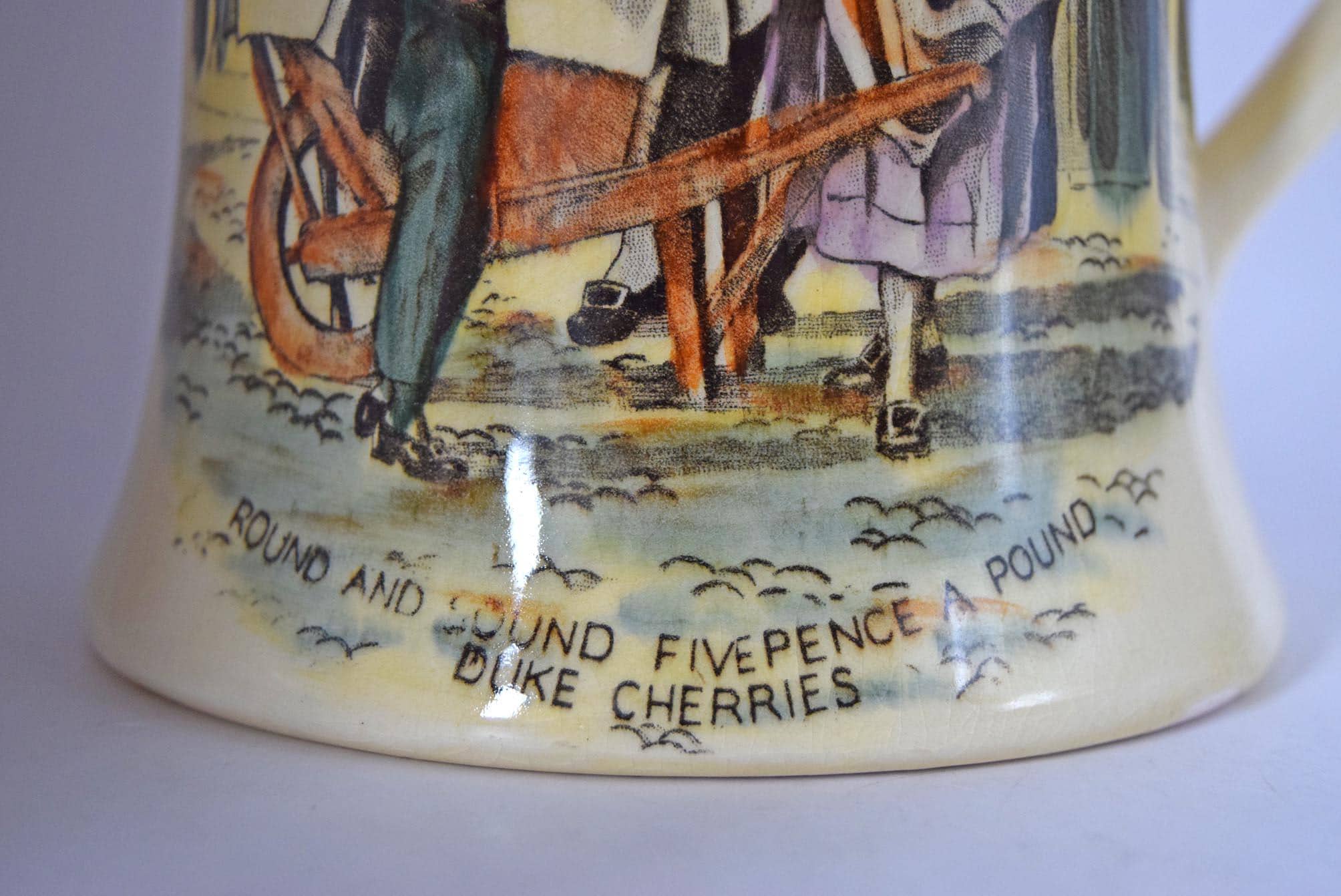 Pair of Rare Vintage 'Cries of London' by Crown Devon Fieldings Mugs Tankards  c1940