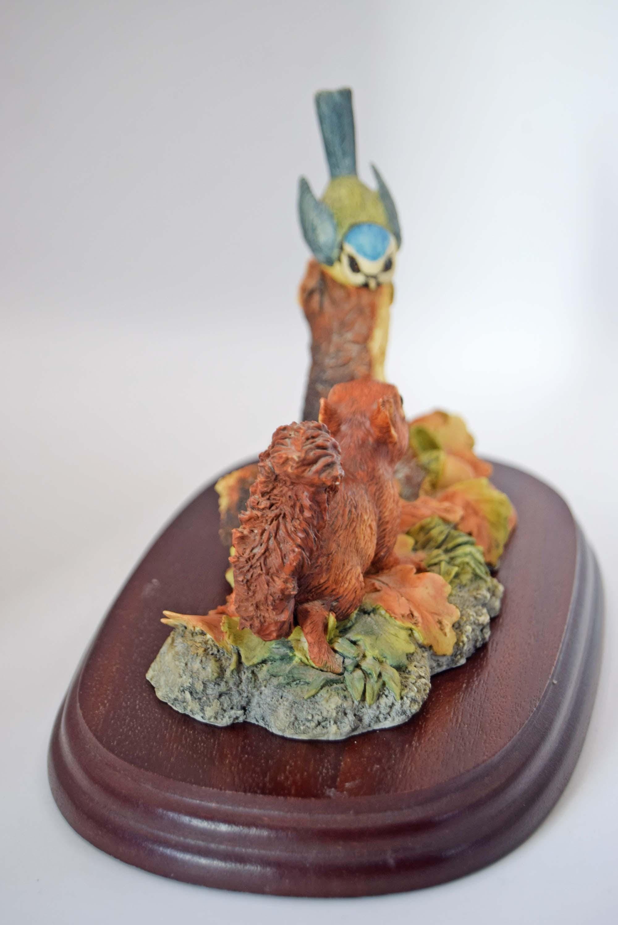 Border Fine Arts Figurine Baby Squirrel and Baby Blue Tit | 1991 | Mint Condition |