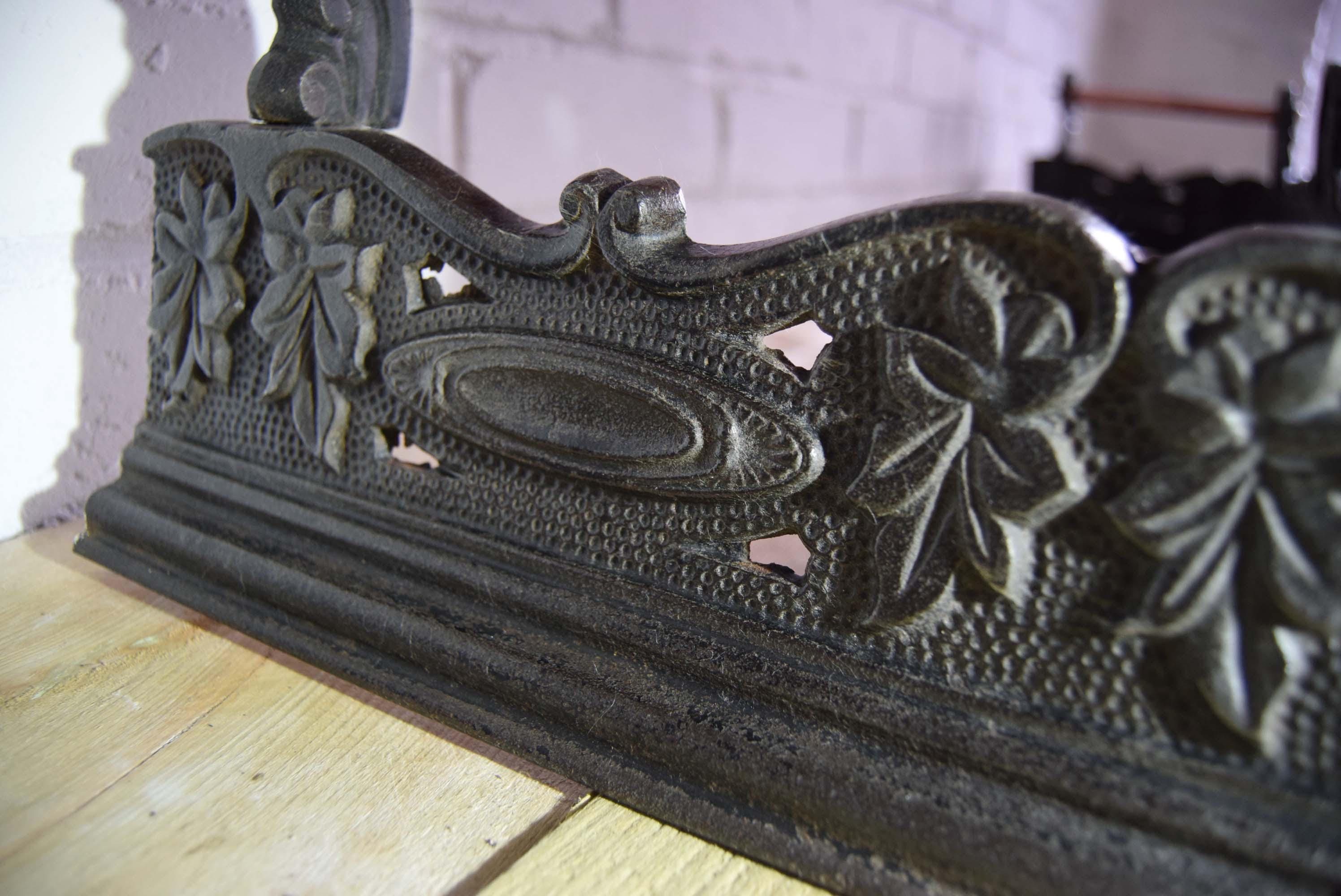 Rare Victorian Cast Iron & Copper Fender c1890s | Victorian fenders | Antique home decor
