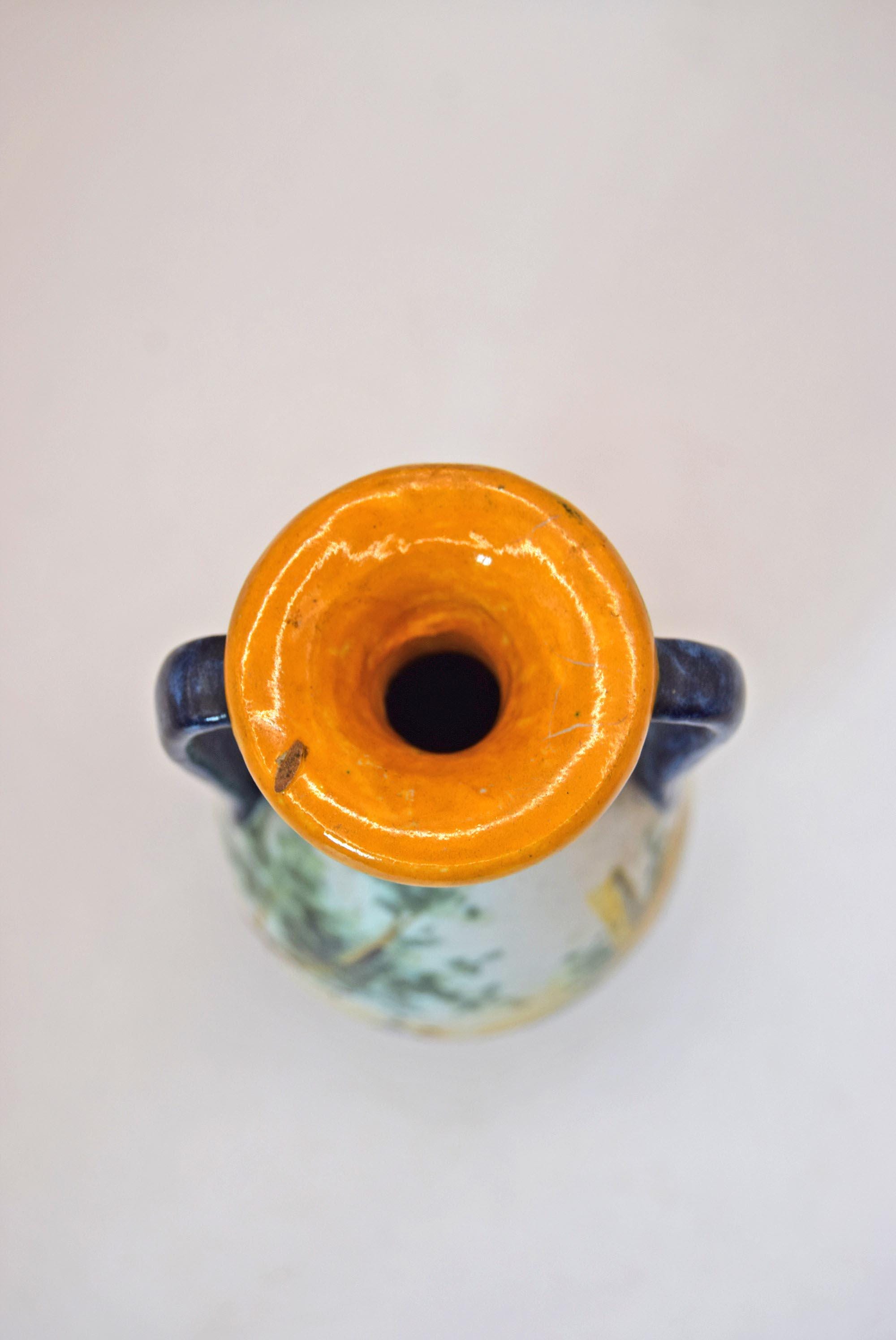 Rare Italian Miniature Earthenware Amphora Vase 19th Century