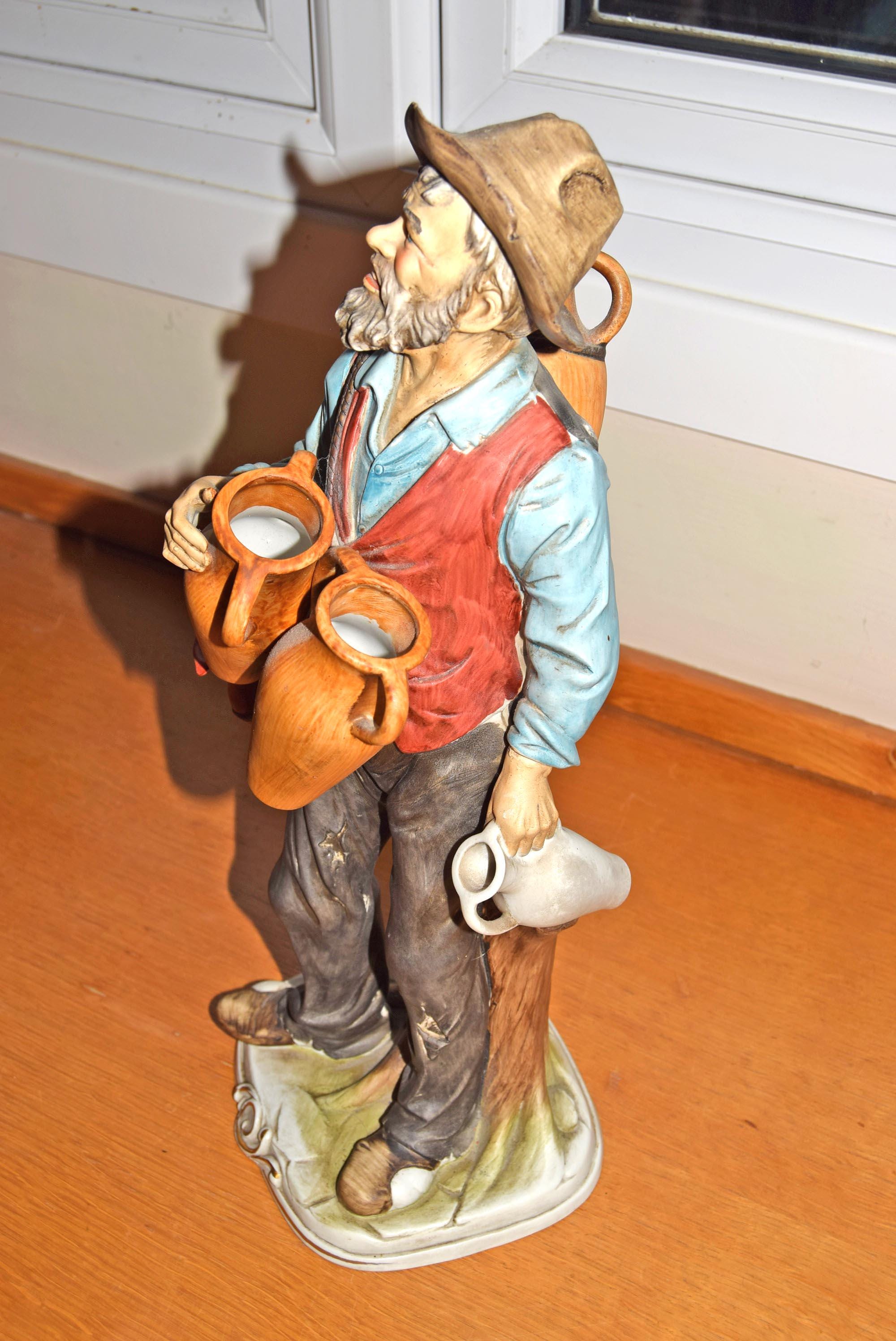RARE Large bisque figurine of Old Man Pedlar Wine Seller by Ardalt Lenwile
