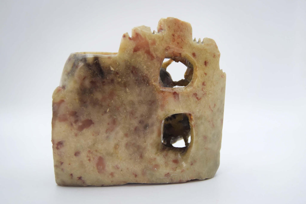 Antique Chinese Soapstone Brush Pot, Hand Carved Republic Period (1912-1949)