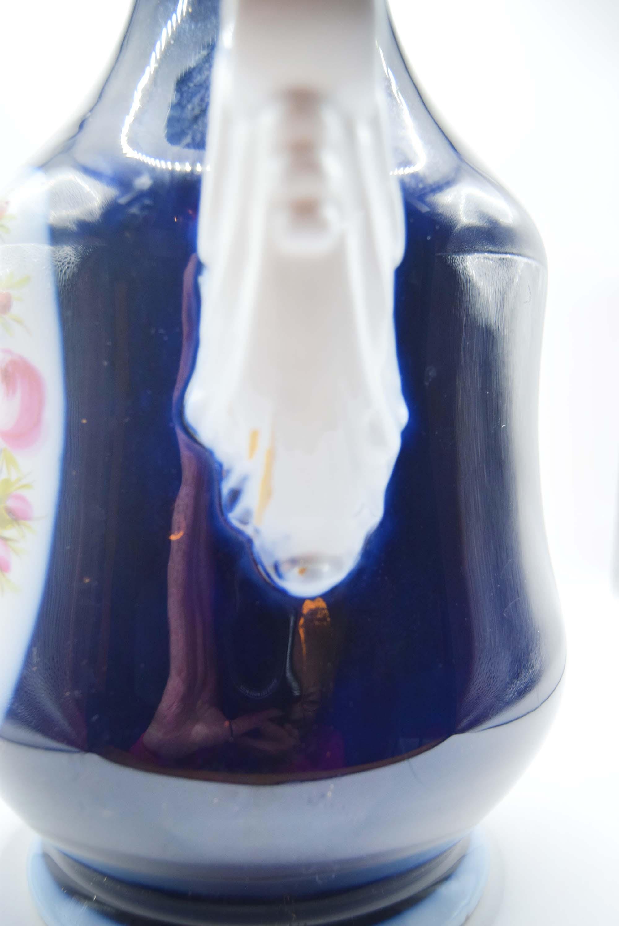 French Antique Valentine Porcelain Vase, Wedding Bride Vase, Hand-Painted c1850s
