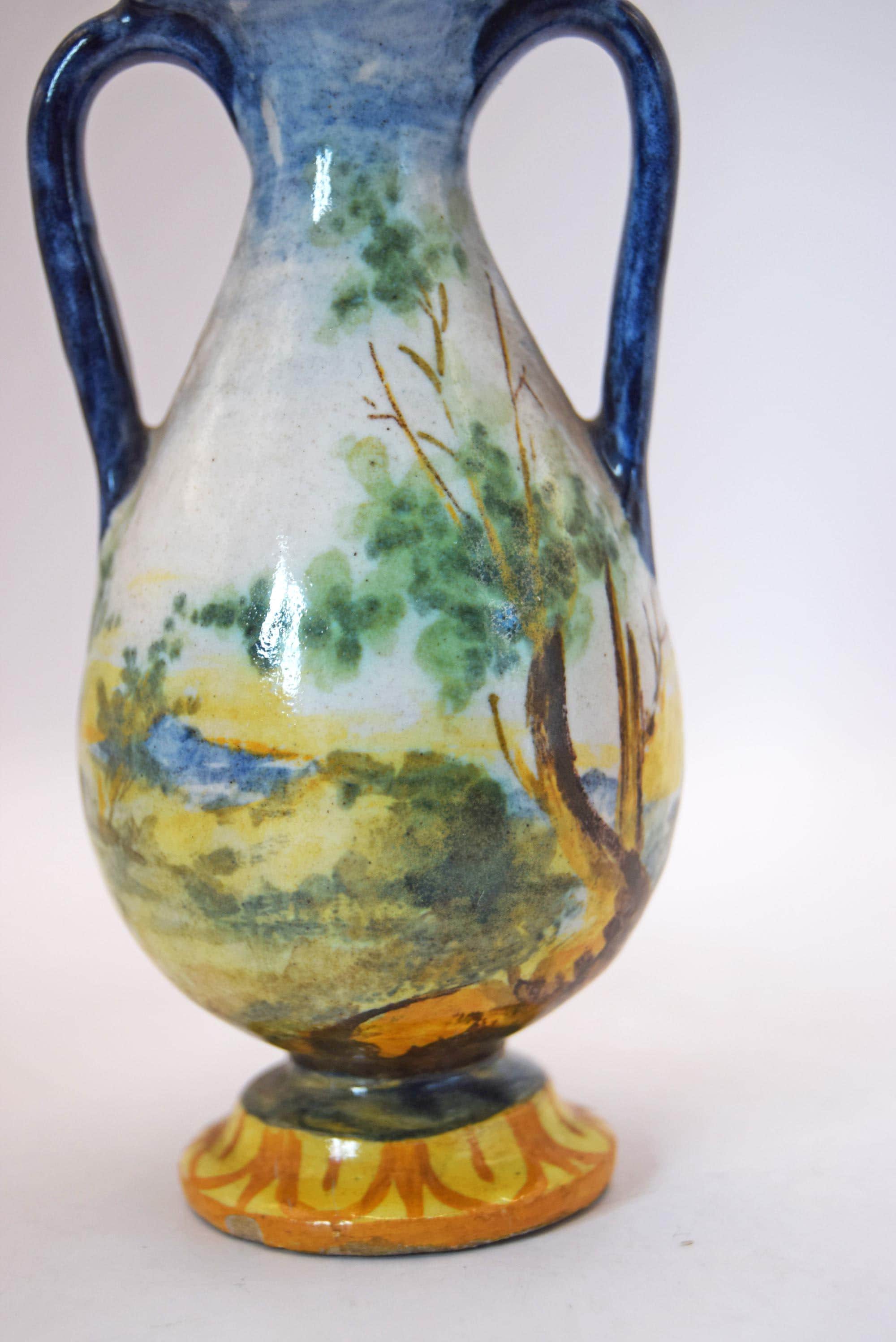 Rare Italian Miniature Earthenware Amphora Vase 19th Century