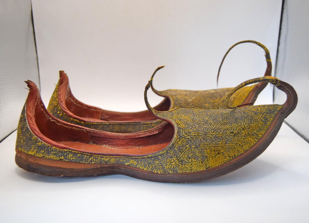 Antique Leather Mughal Raj Ottoman Moorish Shoes |Salma Sitari c1880s | Handsewn